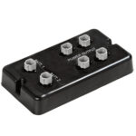 Black power distribution box with multiple connectors