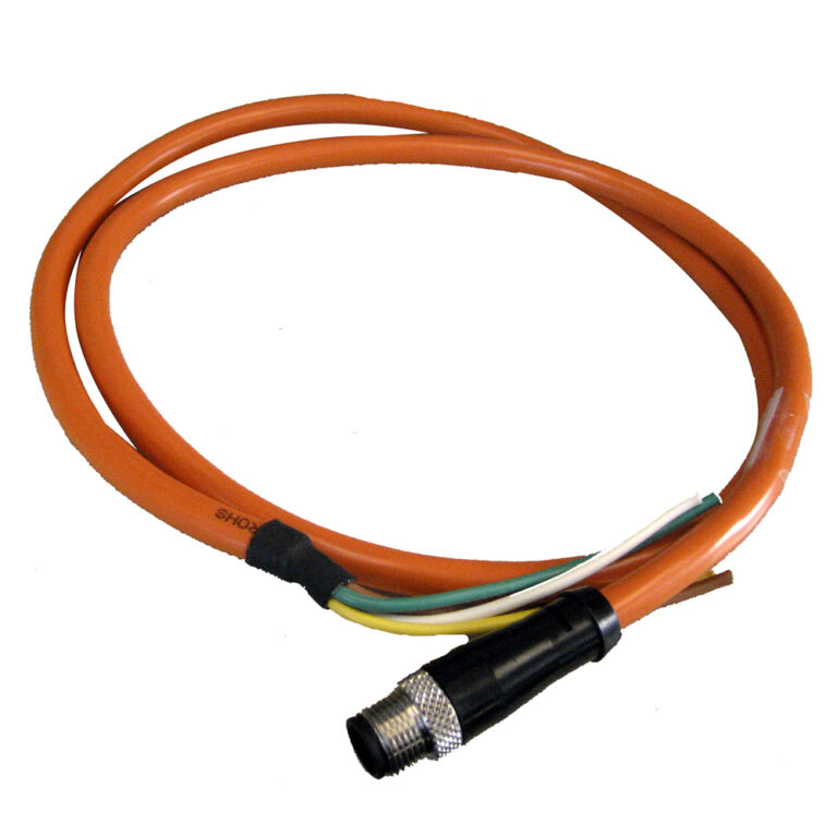 Orange industrial cable with connector