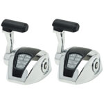 Dual boat throttle controls with chrome finish
