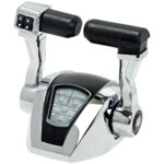 Boat throttle control with dual levers and buttons
