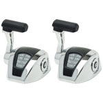 Marine dual engine controls, chrome levers