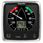 Digital wind speed gauge showing 24.3 knots.