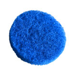 Round blue scrubbing pad for cleaning.