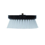 Round cleaning brush with bristles and threaded base.