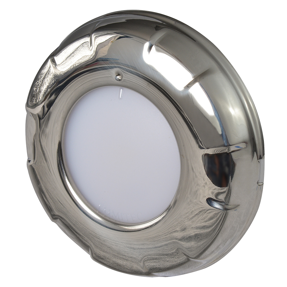 Round stainless steel framed puck light
