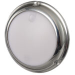 Round stainless steel ceiling light fixture