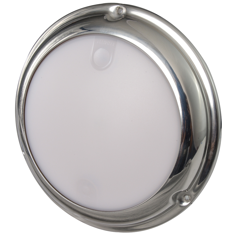 Round stainless steel ceiling light fixture