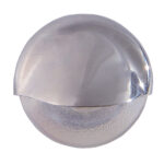 Silver metallic spherical object isolated on white.