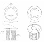 Screw dimensions diagram with measurements in inches