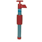 Red and blue manual bilge pump