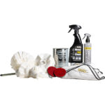 Flitz metal and plastic restoration kit with tools.