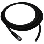 Black coaxial cable with connector
