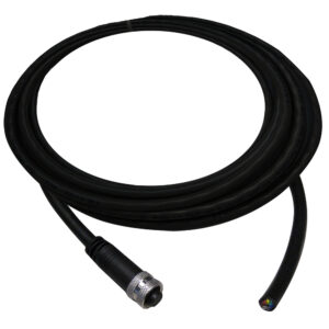Black coaxial cable with connector