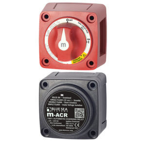 Blue Sea battery switch and charging relay.