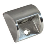 Close-up of a chrome metal bracket
