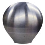 Stainless steel sculpted knob, smooth finish.