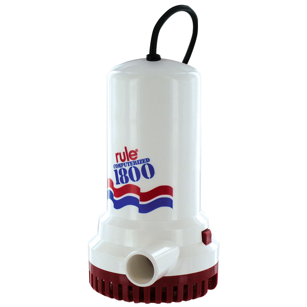 Rule computerized 1800 bilge pump with red base