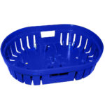 Blue plastic electrical box holder