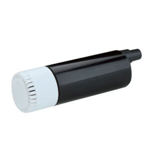 Black and white cylindrical electronic component