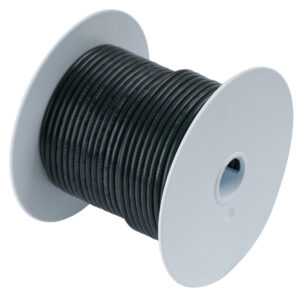 Black cable spool on white background