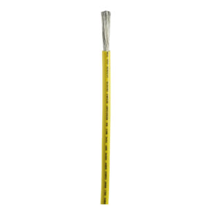 Yellow electrical wire with exposed strands