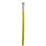 Yellow electrical wire with exposed strands