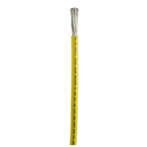 Yellow electrical wire with exposed strands
