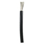 Black electrical wire with exposed strands