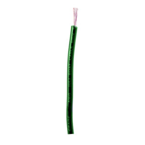 Green electrical wire with exposed ends