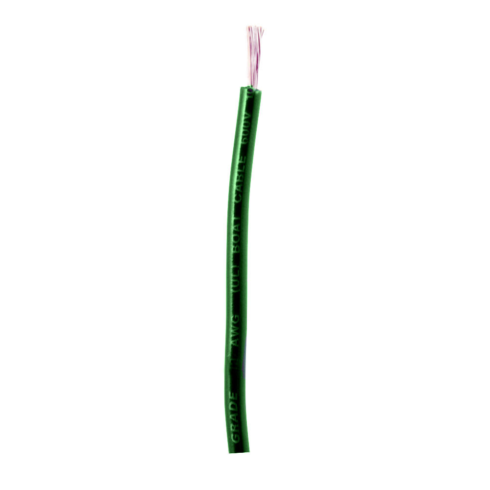 Green electrical wire with exposed ends