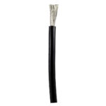 Open-ended black electrical cable end