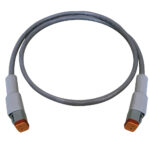 Gray electrical connector cable with orange ends.