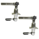 Two stainless steel adjustable rod holders