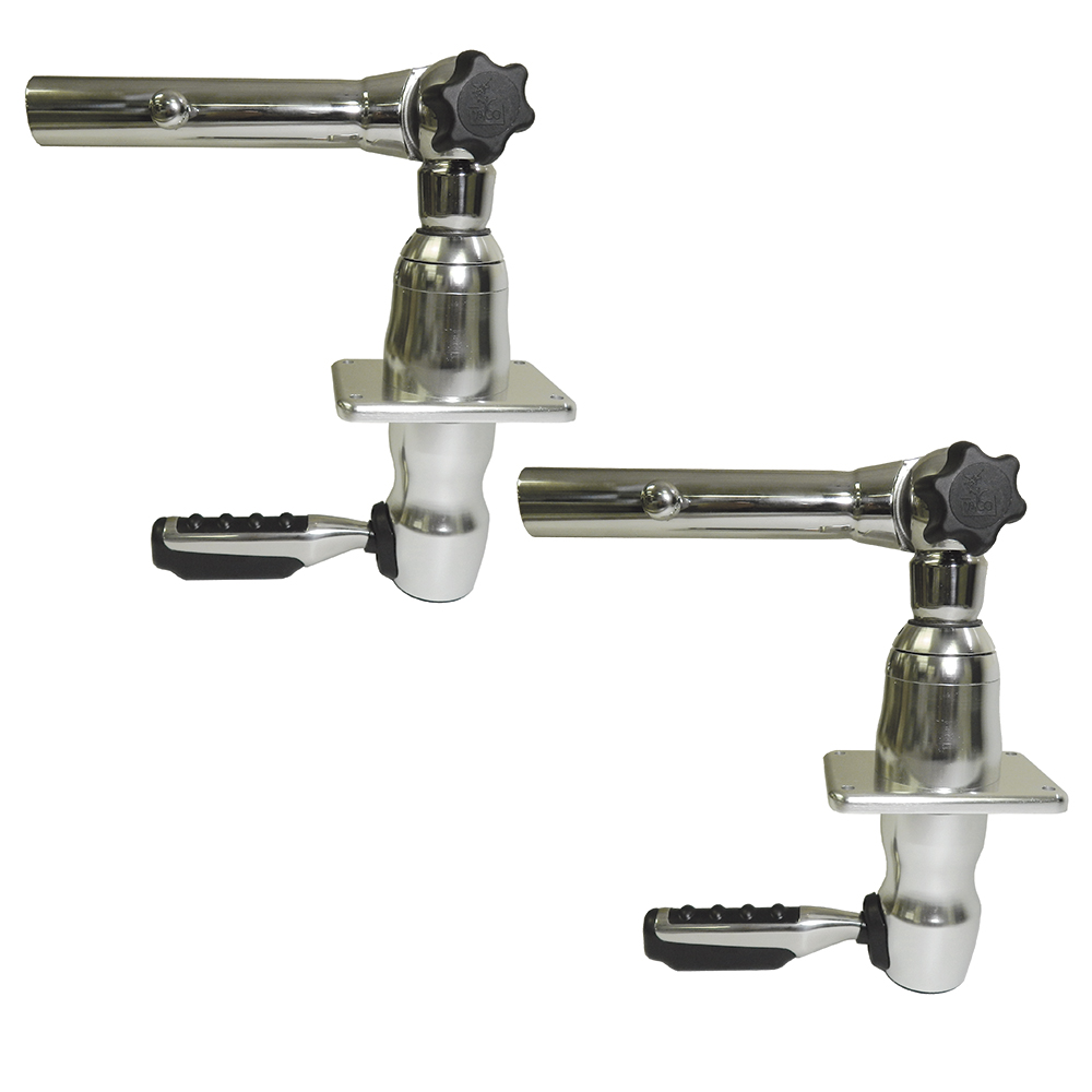 Two stainless steel adjustable rod holders