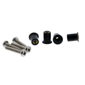 Black rubber nut inserts with stainless steel screws