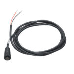Black electrical wire with exposed leads