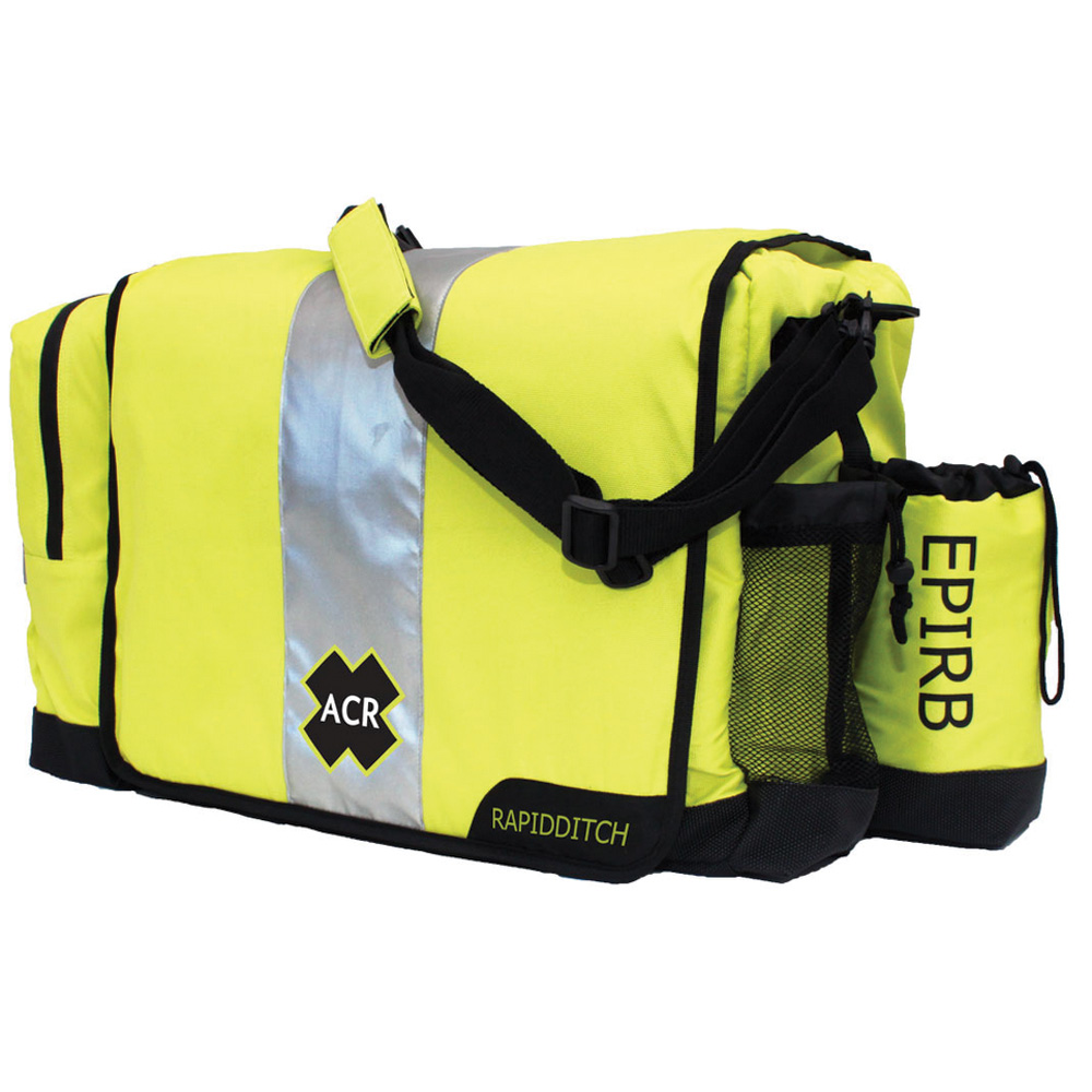 Yellow RapidDitch bag with EPIRB storage.