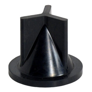 Black plastic knob with conical shape