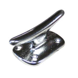 Chrome metal cleat for securing ropes.