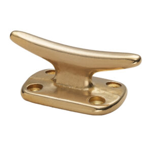 Bronze marine deck cleat for boats.