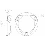 Technical drawing of circular component with dimensions.
