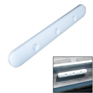White dock bumper for boat protection.
