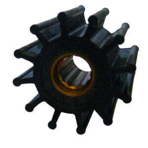 Black rubber impeller for marine engines