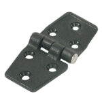Black metal hinge with five holes