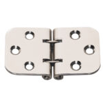 Stainless steel flat hinge for doors or cabinets.