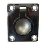 Flush ring pull handle, stainless steel, four screw holes