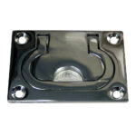 Chrome recessed folding pull handle.