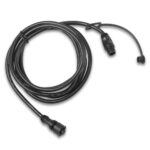 Black electrical cable with connectors