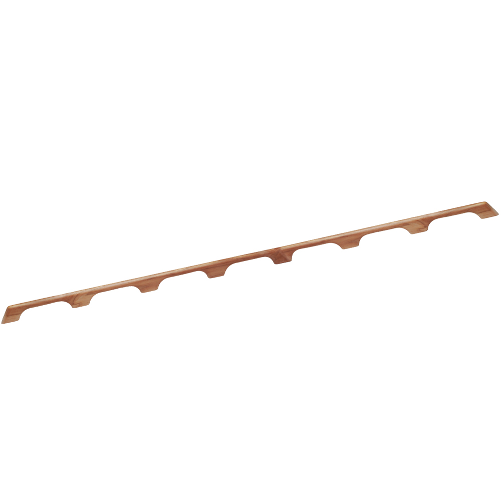 Wooden wine rack strip, six bottle holders