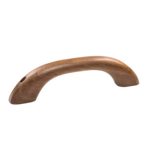 Wooden ergonomic handle for furniture or tools.